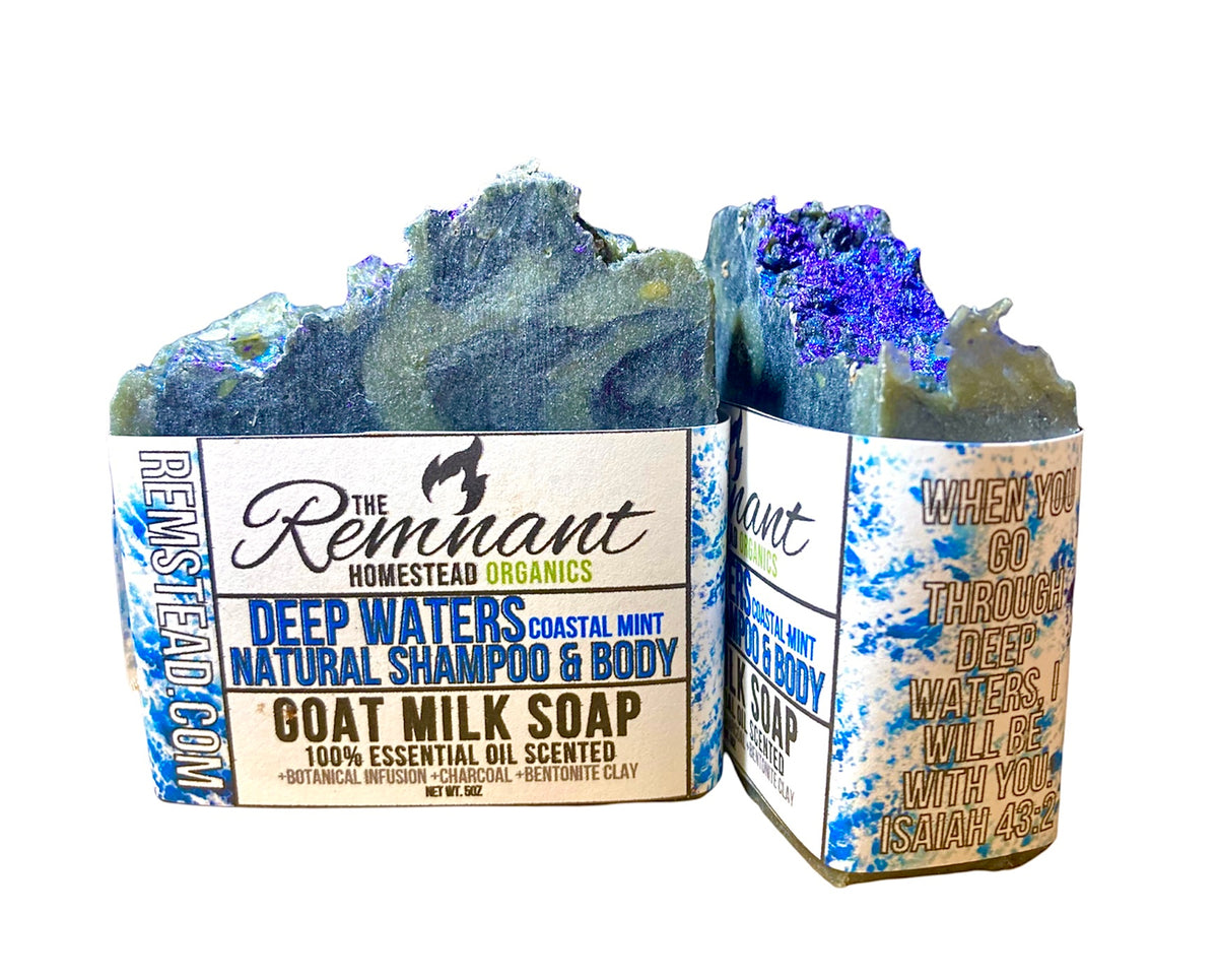 Deep Waters Coastal Mint Tallow & Goat Milk Soap Bar (EO) | Botanic Infused