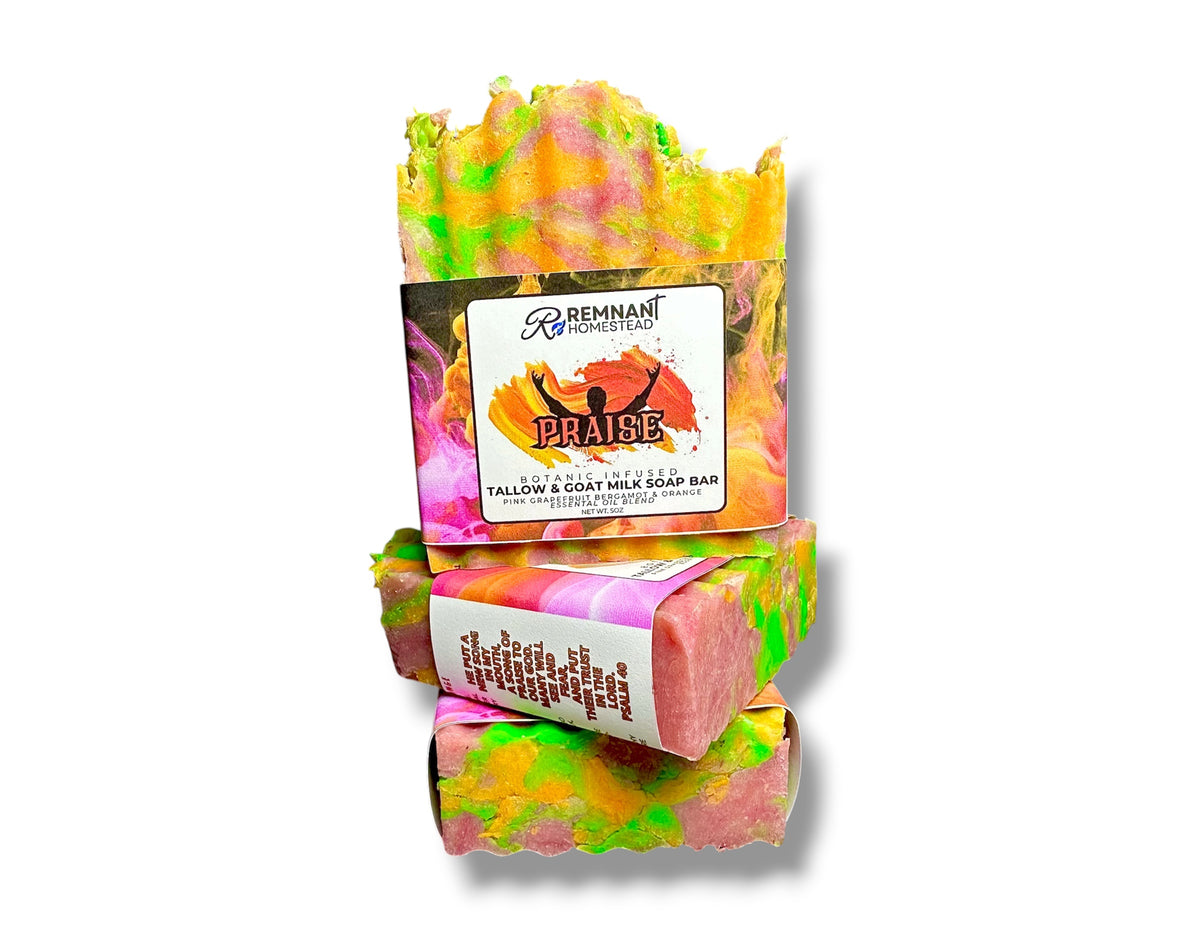 Praise EO | Tallow & Goat Milk Soap | Grapefruit Citrus Essential Oils
