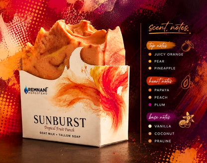 Sunburst | Tropical Paradise Peach Punch | Goat Milk Tallow Soap