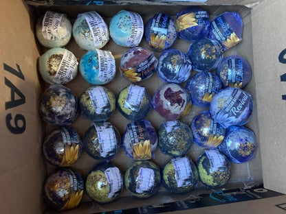 EXODUS Lavender (Charcoal) Detox Botanic Bath Bombs & Domes | Chamomile Calendula Dandelion | Clay | Activated Charcoal