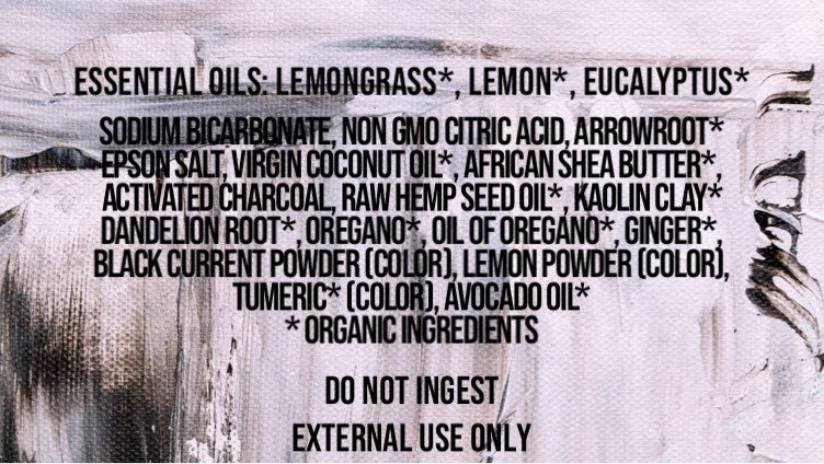 EXODUS Lavender (Charcoal) Detox Botanic Bath Bombs & Domes | Chamomile Calendula Dandelion | Clay | Activated Charcoal