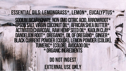 EXODUS Lavender (Charcoal) Detox Botanic Bath Bombs & Domes | Chamomile Calendula Dandelion | Clay | Activated Charcoal