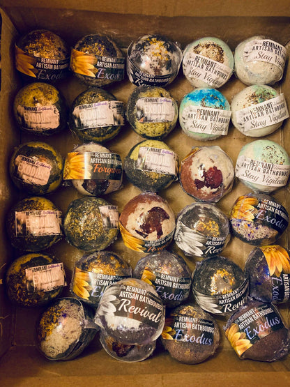 EXODUS Lavender (Charcoal) Detox Botanic Bath Bombs & Domes | Chamomile Calendula Dandelion | Clay | Activated Charcoal