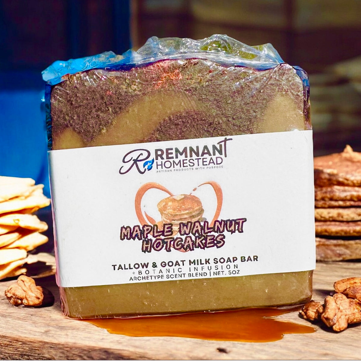 ON SALE Limited Edition: Maple Walnut Hotcakes Tallow & Goat Milk Soap Bar [Archetype Blend] | Botanical Infused
