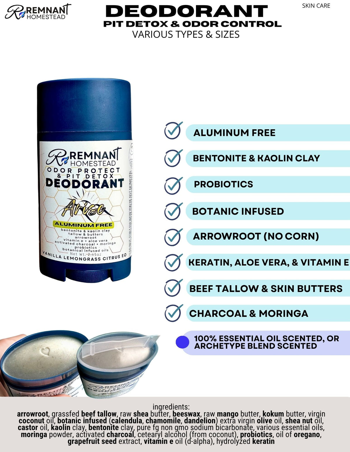 Deodorant | Tallow & Botanical Infused | ALL Variations