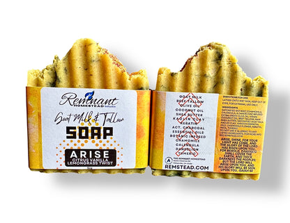 ARISE [EO] | Tallow & Goat Milk Soap | Citrus Vanilla Lemongrass | Fruity Bubblegum