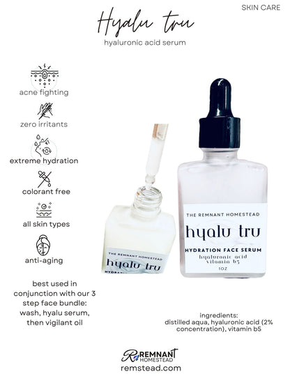 Face Care Bundle 3 Step | Hyalu Serum, Face Foam, Face Oil or Tallow Butter