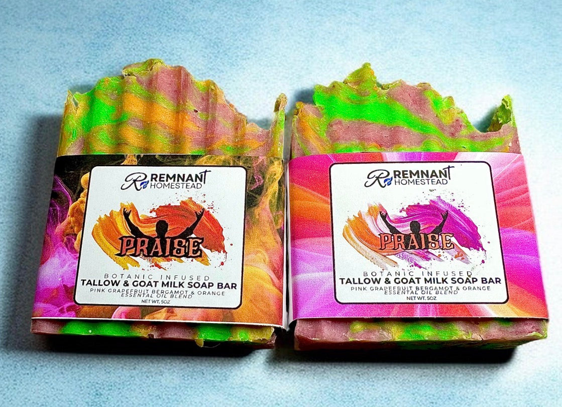Praise EO | Tallow & Goat Milk Soap | Grapefruit Citrus Essential Oils