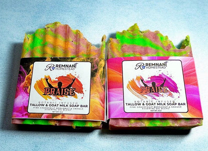 Praise EO | Tallow & Goat Milk Soap | Grapefruit Citrus Essential Oils