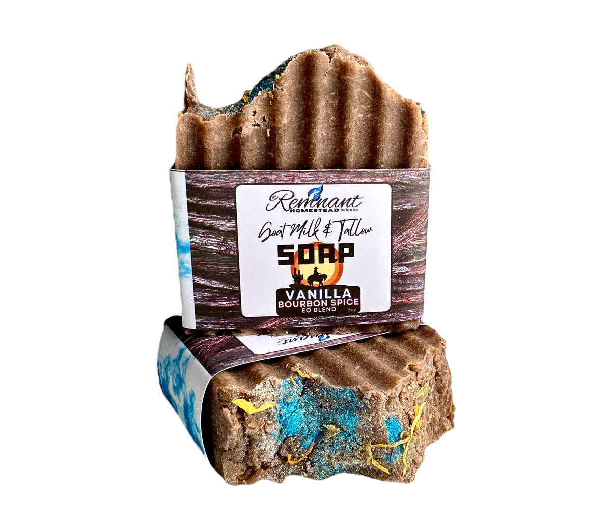 Limited Edition: Vanilla Bourbon Spice Tallow & Goat Milk Soap Bar (EO) Botanical Infused