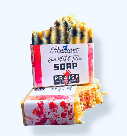 Praise EO | Tallow & Goat Milk Soap | Grapefruit Citrus Essential Oils