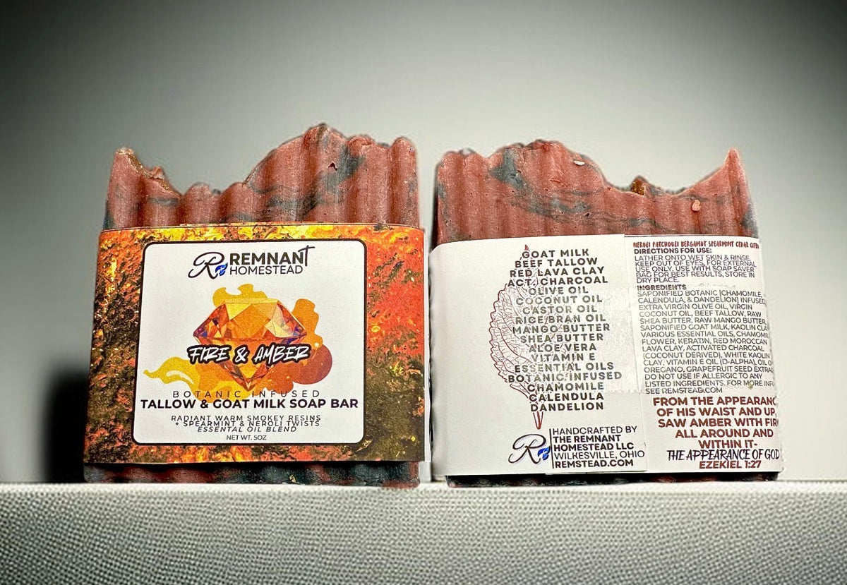 Fire&Amber Tallow GoatSoap [Unisex] Neroli Spearmint Smokey Resin Woods