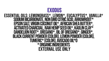 EXODUS Lavender (Charcoal) Detox Botanic Bath Bombs & Domes | Chamomile Calendula Dandelion | Clay | Activated Charcoal