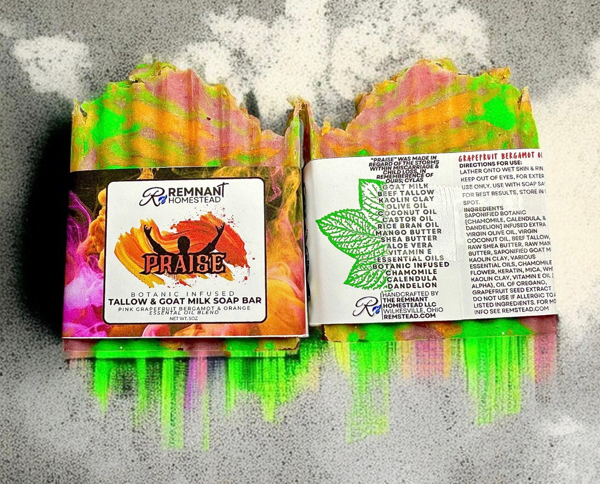 Praise EO | Tallow & Goat Milk Soap | Grapefruit Citrus Essential Oils