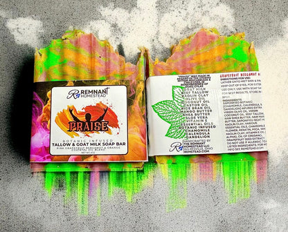Praise EO | Tallow & Goat Milk Soap | Grapefruit Citrus Essential Oils
