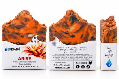 ARISE [EO] | Tallow & Goat Milk Soap | Citrus Vanilla Lemongrass | Fruity Bubblegum