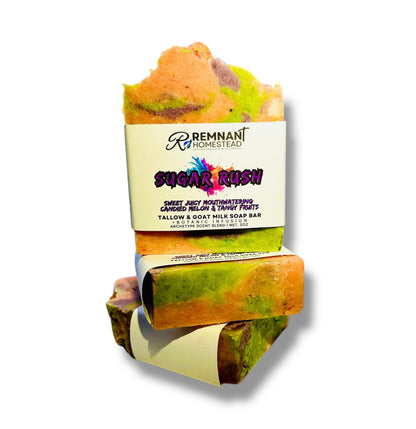 Limited Edition: Sugar Rush | Tallow & Goat Milk Soap Bar [Archetype Blend] | Watermelon Candy Tangy Fruit