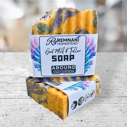 Abound Tallow Goat Milk Soap [Chamo Ylang Ylang Sandalwood Lav Citrus Calm]