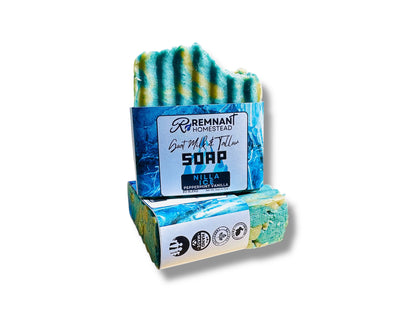 Peppermint Swirls Tallow & Goat Milk Soap Bar (EO)