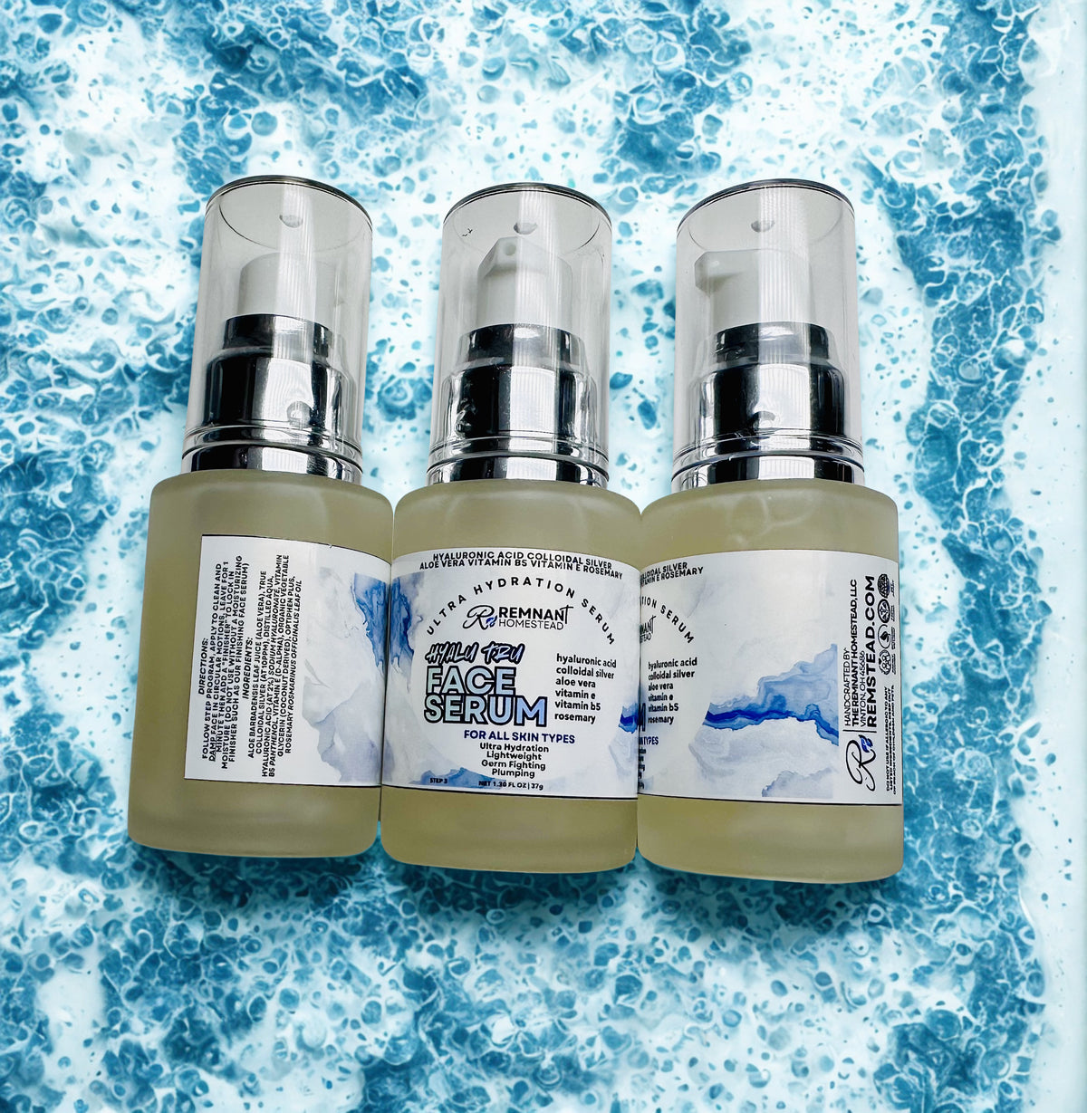 Hyaluronic Acid Colloidal Silver Hydration Face Serum | Aloe Vera & Rosemary | Vitamin E & B5 Panthenol| Plumping Antibacterial Acne Aging