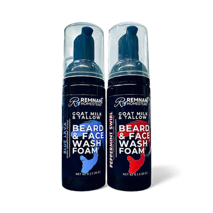 Beard & Face Foam Wash Botanical Infused | Goat Milk & Tallow | Colloidal Silver