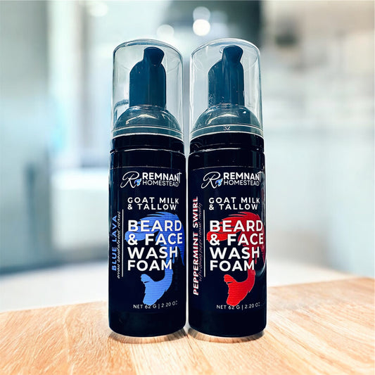 Beard & Face Foam Wash Botanical Infused | Goat Milk & Tallow | Colloidal Silver