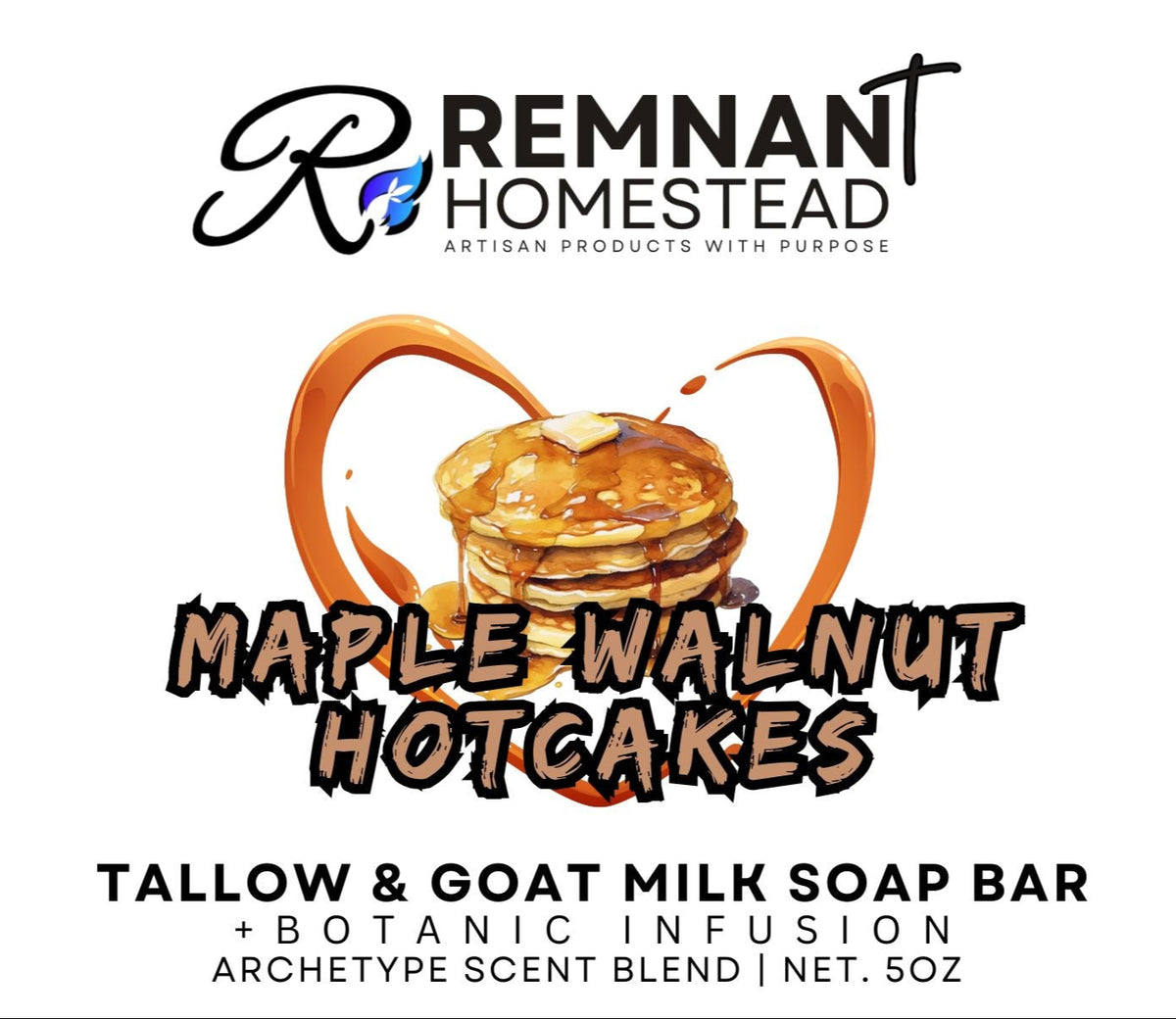 ON SALE Limited Edition: Maple Walnut Hotcakes Tallow & Goat Milk Soap Bar [Archetype Blend] | Botanical Infused